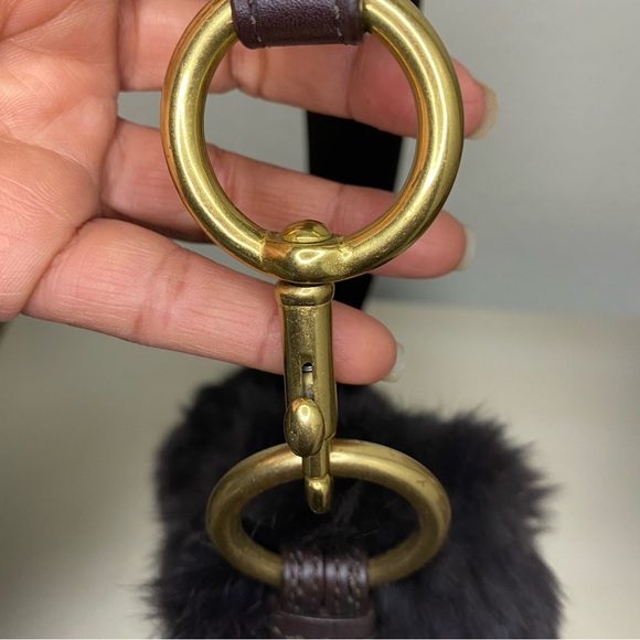 EUC Vintage Coach Brown Rabbit Fur Nylon Quilted Hobo Bag - Limited Edition - Picture 6 of 11